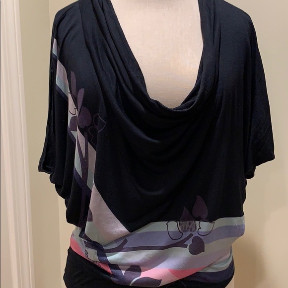 French Connection Black Cowl Neck Top, S - Picture 2 of 6